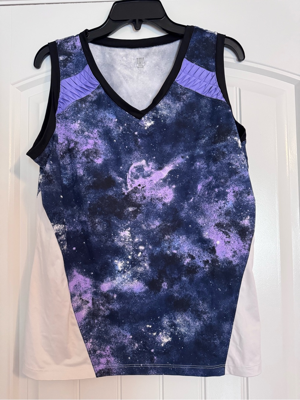 Tail Galaxy Print Sleeveless Top in Navy and Purple - Picture 2 of 4